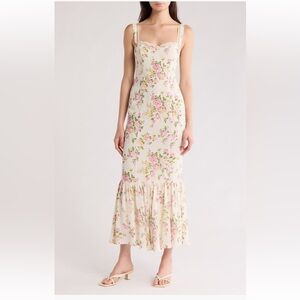 Reformation Irisa Floral Trumpet Dress